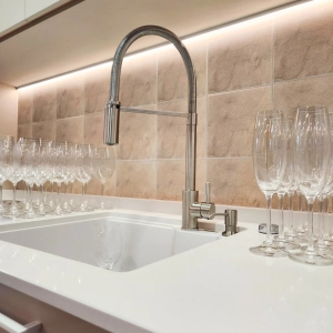 Torneira Monocomando Gourmet de Cozinha Inox (Capri Escovada)