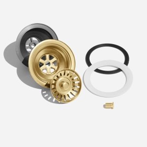 Válvula Inox para Cuba Cozinha 4 1/2" com Tampa (Ouro Fosca)