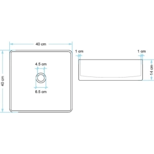 Cuba de Banheiro Concreto Apoio Quadrada 40 cm (Urban Travertino)