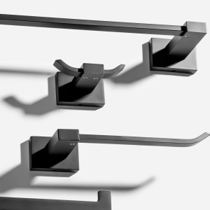 Kit de Acess&oacute;rios para Banheiro (Mondrian Preto Fosco)