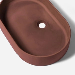 Cuba de Banheiro Concreto Apoio Elipse 55 cm (Lotus Terracota)