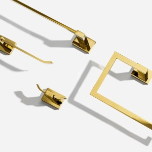 Kit de Acess&oacute;rios para Banheiro (Mondrian Dourado)