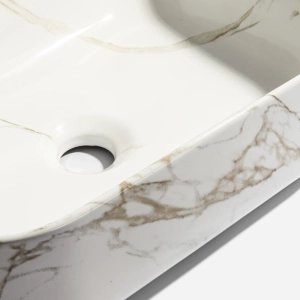 Cuba de Banheiro Louça Apoio Retangular 40 cm (Maia Mármore Carrara)