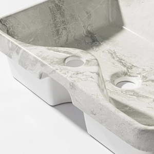 Cuba de Banheiro Louça Semi Encaixe 48 cm (Sicília Mármore Grey)