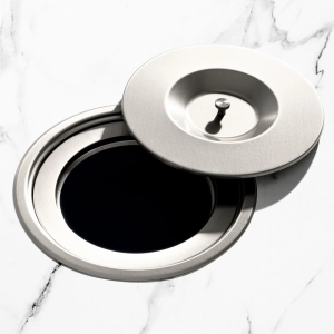 Lixeira Embutida de Cozinha Inox Redonda 5 Litros (Escovada) - Outlet