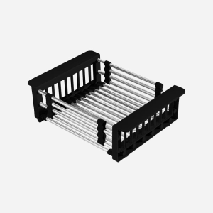 Cesto Escorredor Ajust&aacute;vel Inox para Cuba (Preto Fosco)