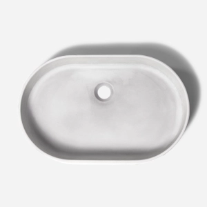 Cuba de Banheiro Concreto Apoio Elipse 55 cm (Lotus Off White)