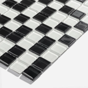 Pastilhas de Vidro Cristal Miscel&acirc;nea (Preta e Branca)