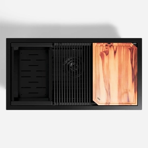 Kit Cuba Workstation Inox com Acessórios (Osaka Preta Fosca)