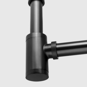 Sif&atilde;o Met&aacute;lico com Copo para Banheiro (Line Preto Fosco)