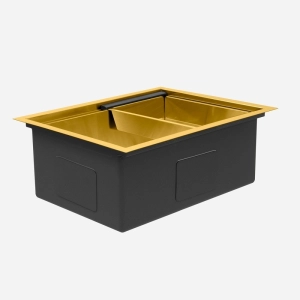 Cesto Escorredor Inox para Cuba Workstation 36x23 cm (Dourado Fosco)