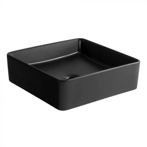 Cuba de Banheiro Louça Apoio Quadrada 36 cm (Pienza Preta)