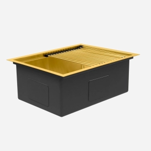 Esteira Escorredora em Inox Flex&iacute;vel 36x33 cm (Dourada | Ouro Fosca)