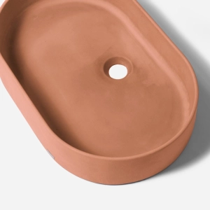 Cuba de Banheiro Concreto Apoio Elipse 55 cm (Lotus Salmão)