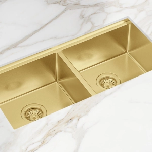 Cuba Dupla Workstation de Cozinha Inox 82x41 cm (Kobe Ouro Fosca)