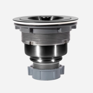 V&aacute;lvula Inox para Cuba Fazenda 4 1/2"  Tampa e Cesto (Preta)