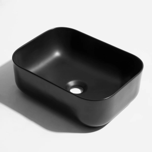 Cuba de Banheiro Louça Apoio Retangular 40 cm (Maia Preta)