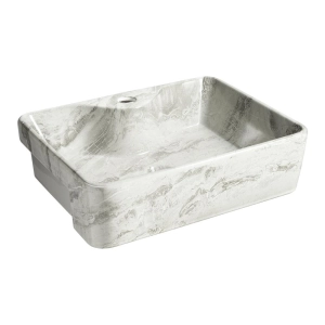 Cuba de Banheiro Lou&ccedil;a Semi Encaixe 48 cm (Sic&iacute;lia M&aacute;rmore Grey)