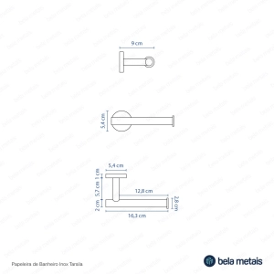 Kit de Acessórios para Banheiro Inox (Tarsila Grafite Fosco)