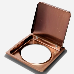 Lixeira Embutida de Cozinha Inox Quadrada 5 Litros (Rosé Gold Fosca) - Outlet Produto Lixeira Embutida de Cozinha Inox Quadrada 5 Litros (Rosé Gold Fosca) - Outlet