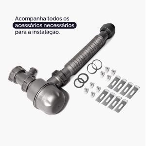 Kit Cuba Workstation Inox com Acessórios (Kyoto Preta Fosca)