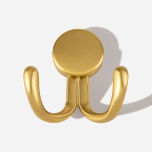 Cabide com Gancho Duplo de Parede Zamac (Trindade Dourado Fosco)