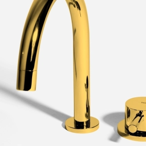 Torneira Monocomando Baixa para Banheiro (Milos Dourada)