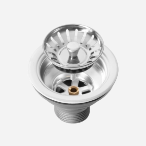 Válvula Inox para Cuba Cozinha 4 1/2" com Tampa (Escovada)