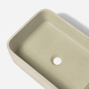 Cuba de Banheiro Concreto Apoio Retangular 42 cm (Tessa Travertino)