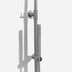 Ducha Coluna de Inox Redonda 25 cm (Grafite Fosca) 