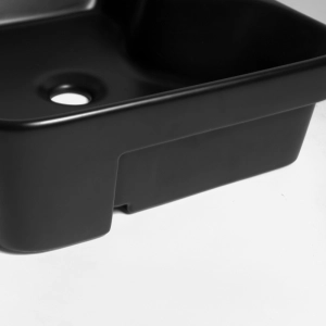 Cuba de Banheiro Louça Semi Encaixe Retangular 48 cm (Sicília Preta)