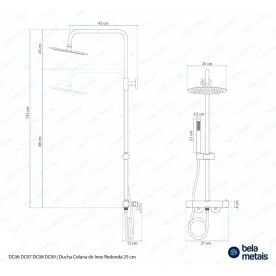 Produto Ducha Coluna de Inox Redonda 25 cm (Escovada) - Outlet