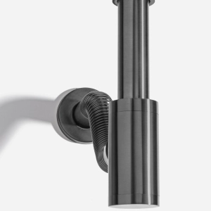 Sif&atilde;o Met&aacute;lico Flex&iacute;vel com Copo para Banheiro (Line Grafite Fosco)