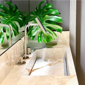 Torneira Monocomando Alta para Banheiro (Lay Níquel Fosca)