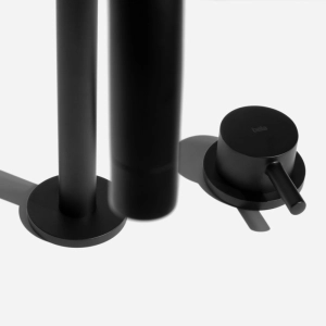 Torneira Monocomando Alta para Banheiro (Milos Preta Fosca)