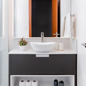 Torneira Monocomando Alta para Banheiro Inox (Adda Escovada)