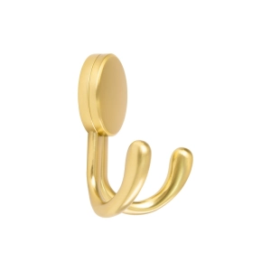 Cabide com Gancho Duplo de Parede Zamac (Trindade Ouro Fosco)