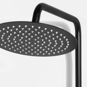 Ducha Coluna de Inox Redonda 25 cm (Preta Fosca)