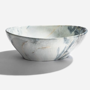 Cuba de Banheiro Lou&ccedil;a Apoio Oval 41 cm (Bari M&aacute;rmore Milano)