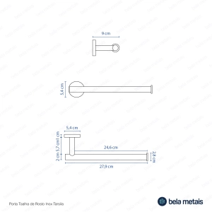 Kit de Acess&oacute;rios para Lavabo Top Inox (Tarsila Ouro Fosco)