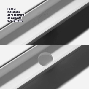 Ralo Linear Sequencial com Grelha 7x52 cm (Branco)