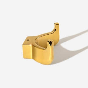 Cabide com Gancho Duplo de Parede Zamac (Batel Dourado)