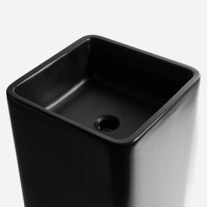 Cuba de Banheiro Lou&ccedil;a Piso Quadrada 40 cm (Veneza Preta)