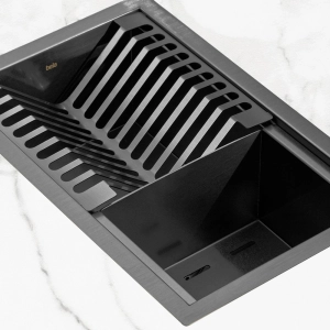 Escorredor Embutido Calha Molhada Inox 26x41 cm (Ginza Grafite Fosco)