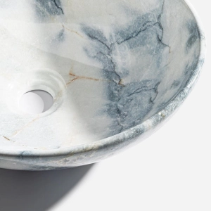 Cuba de Banheiro Lou&ccedil;a Apoio Oval 41 cm (Bari M&aacute;rmore Milano)