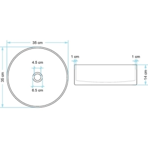 Cuba de Banheiro Concreto Apoio Redonda 35 cm (Small Caribe)