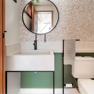 Torneira Monocomando Baixa para Banheiro Inox (Adda Preta Fosca)