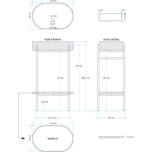 Gabinete de Banheiro com Cuba Concreto 55 cm (Lotus Terracota) - Outlet
