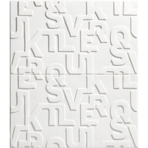 Painel 3D Letras Adesivo 70x58x0,6 cm (Branco) - Outlet
