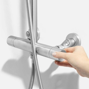 Ducha Coluna de Inox Redonda 25 cm (Escovada)